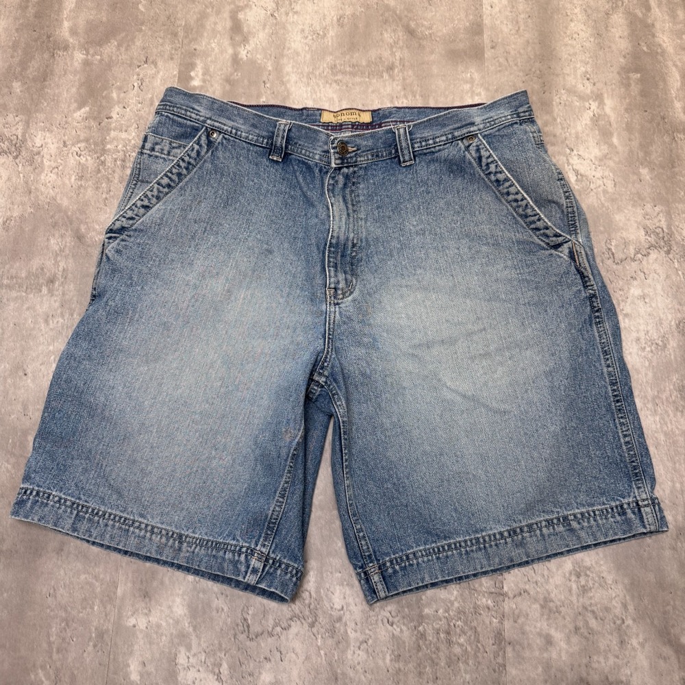 Vintage Sonoma Jean Shorts Mens 38 Denim Jorts Grunge Skate Baggy Distressed Y2K